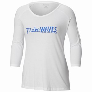 Columbia Camiseta Weekend Explorer™ 3/4 Tee Mujer Blancos (905TEBRHD)
